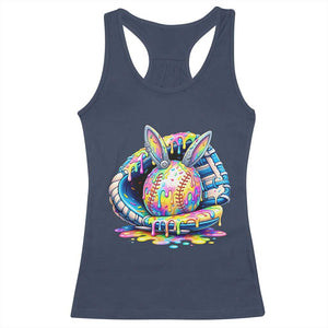 Baseball Easter Racerback Tank Top Drip Ice Cream Sprinkles Baseball Glove TS14 Navy Print Your Wear