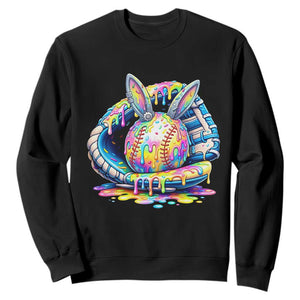 Baseball Easter Sweatshirt Drip Ice Cream Sprinkles Baseball Glove TS14 Black Print Your Wear