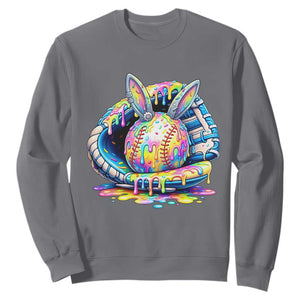 Baseball Easter Sweatshirt Drip Ice Cream Sprinkles Baseball Glove TS14 Charcoal Print Your Wear