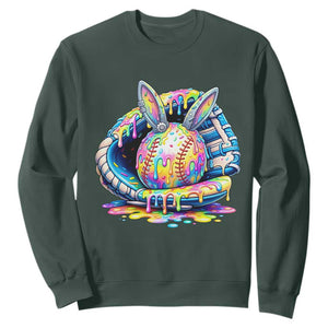 Baseball Easter Sweatshirt Drip Ice Cream Sprinkles Baseball Glove TS14 Dark Forest Green Print Your Wear
