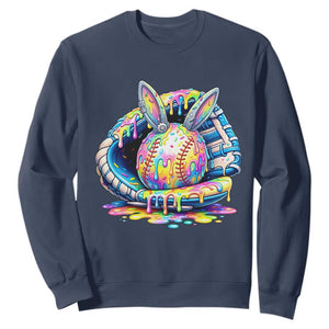 Baseball Easter Sweatshirt Drip Ice Cream Sprinkles Baseball Glove TS14 Navy Print Your Wear
