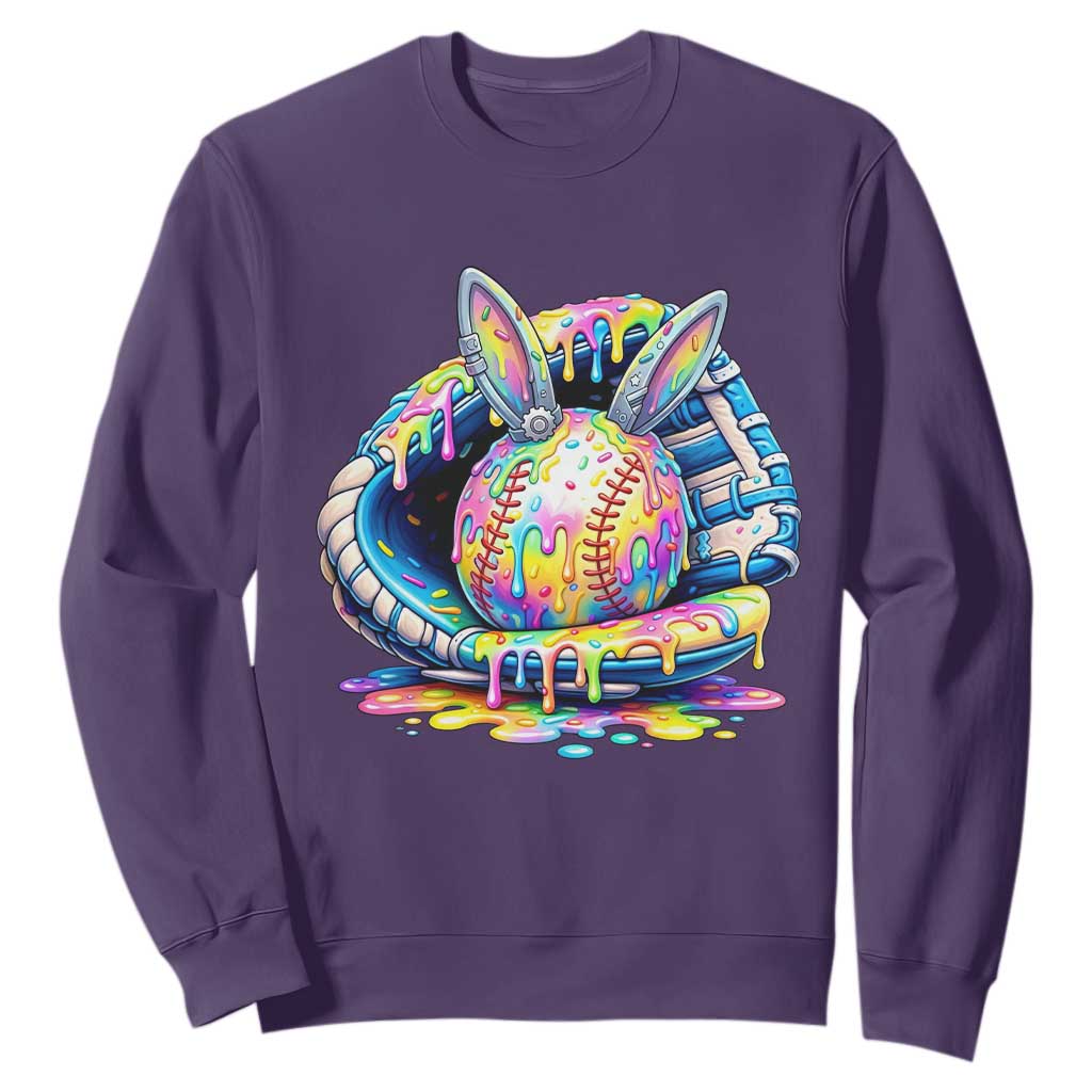 Baseball Easter Sweatshirt Drip Ice Cream Sprinkles Baseball Glove TS14 Purple Print Your Wear