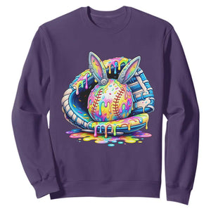 Baseball Easter Sweatshirt Drip Ice Cream Sprinkles Baseball Glove TS14 Purple Print Your Wear