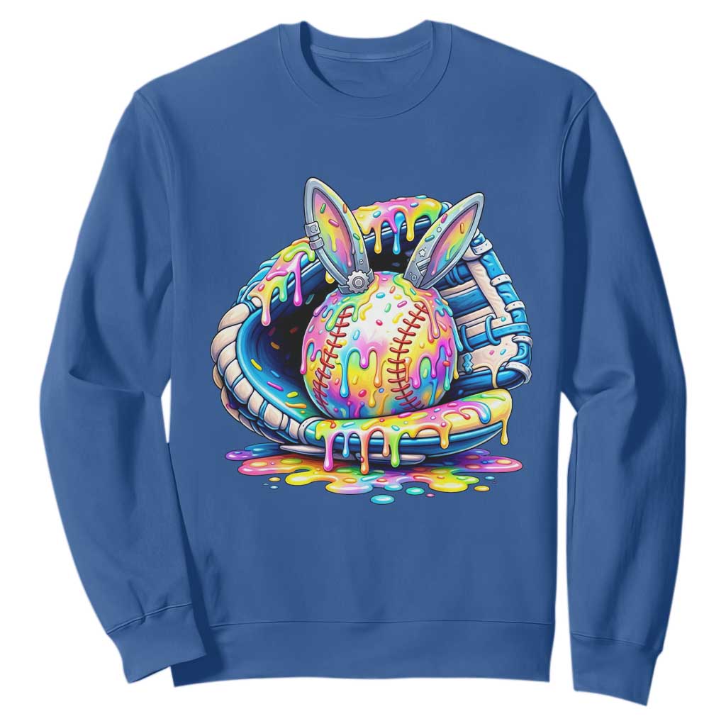 Baseball Easter Sweatshirt Drip Ice Cream Sprinkles Baseball Glove TS14 Royal Blue Print Your Wear