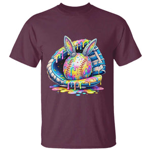 Baseball Easter T Shirt Drip Ice Cream Sprinkles Baseball Glove TS14 Maroon Print Your Wear