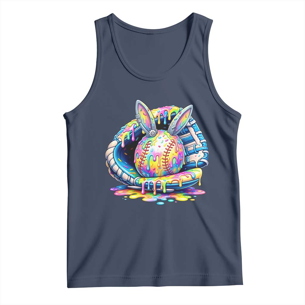 Baseball Easter Tank Top Drip Ice Cream Sprinkles Baseball Glove TS14 Navy Print Your Wear