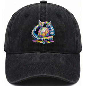 Baseball Easter Washed Cotton Baseball Cap Drip Ice Cream Sprinkles Baseball Glove TS14 Print Your Wear