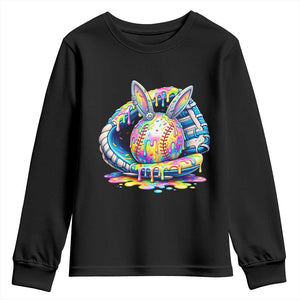 Baseball Easter Youth Sweatshirt Drip Ice Cream Sprinkles Baseball Glove TS14 Black Print Your Wear