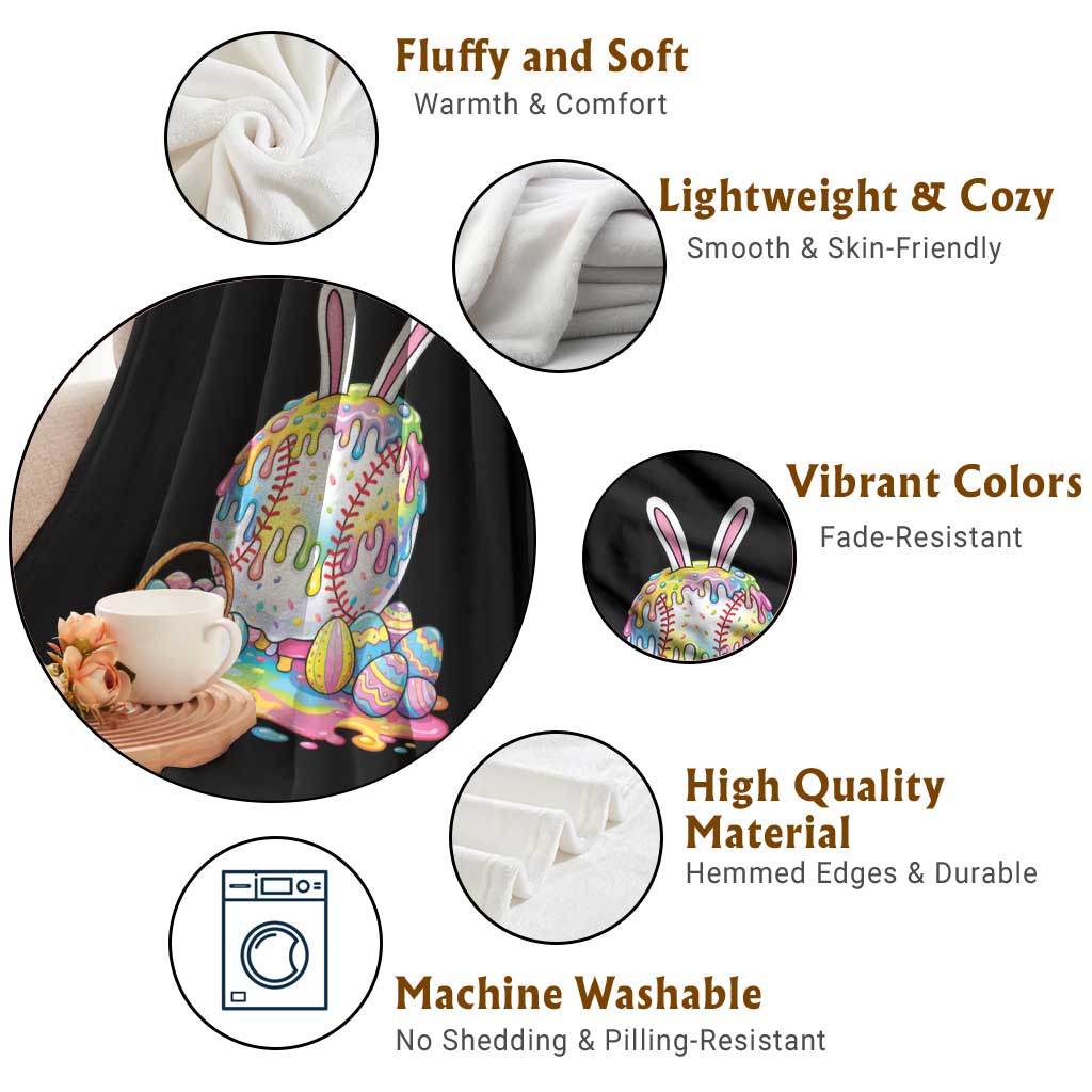 Baseball Easter Drip Ice Cream Sprinkles Egg Gift Throw Blanket TS14 Print Your Wear