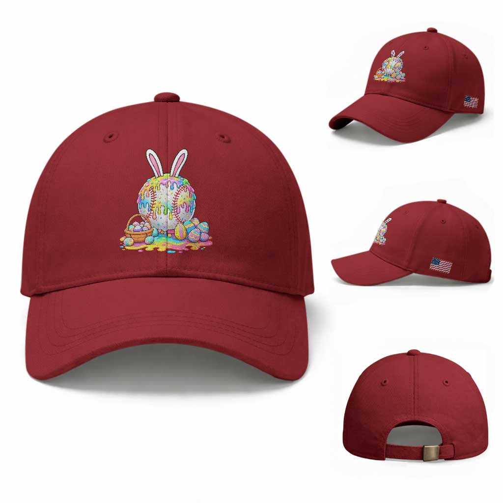 Baseball Easter Drip Ice Cream Sprinkles Egg Gift Baseball Cap TS14 Baseball Cap Universal Fit Cherry Red Print Your Wear