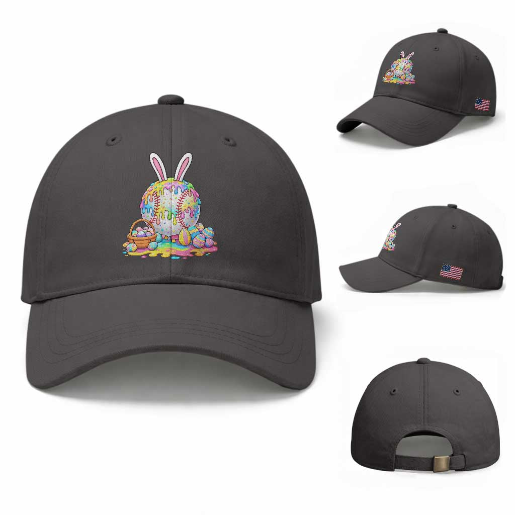 Baseball Easter Drip Ice Cream Sprinkles Egg Gift Baseball Cap TS14 Baseball Cap Universal Fit Dark Gray Print Your Wear