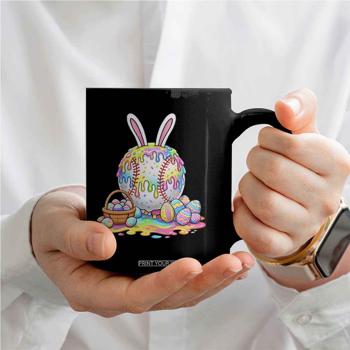 Baseball Easter Drip Ice Cream Sprinkles Egg Gift Coffee Mug TS14 Print Your Wear