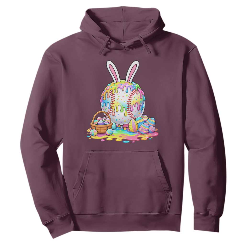Baseball Easter Drip Ice Cream Sprinkles Egg Gift Hoodie TS14 Maroon Print Your Wear