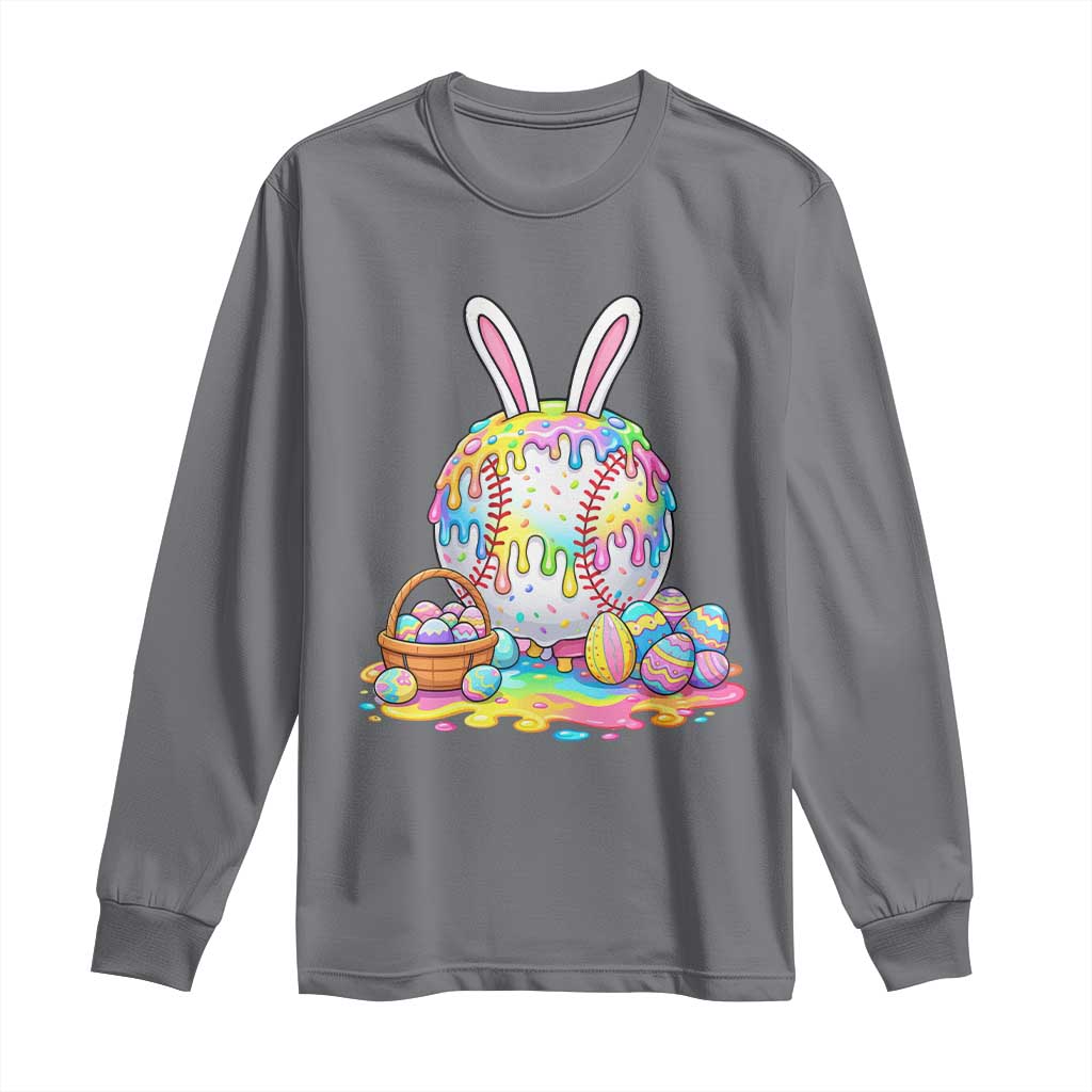 Baseball Easter Drip Ice Cream Sprinkles Egg Gift Long Sleeve Shirt TS14 Charcoal Print Your Wear