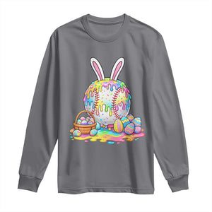 Baseball Easter Drip Ice Cream Sprinkles Egg Gift Long Sleeve Shirt TS14 Charcoal Print Your Wear