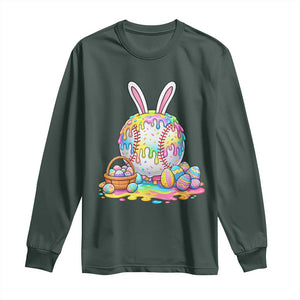 Baseball Easter Drip Ice Cream Sprinkles Egg Gift Long Sleeve Shirt TS14 Dark Forest Green Print Your Wear