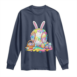 Baseball Easter Drip Ice Cream Sprinkles Egg Gift Long Sleeve Shirt TS14 Navy Print Your Wear