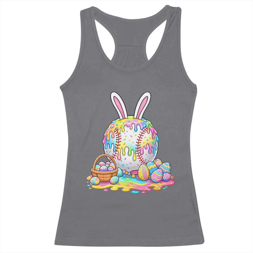 Baseball Easter Drip Ice Cream Sprinkles Egg Gift Racerback Tank Top TS14 Charcoal Print Your Wear