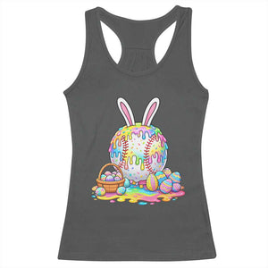 Baseball Easter Drip Ice Cream Sprinkles Egg Gift Racerback Tank Top TS14 Dark Heather Print Your Wear