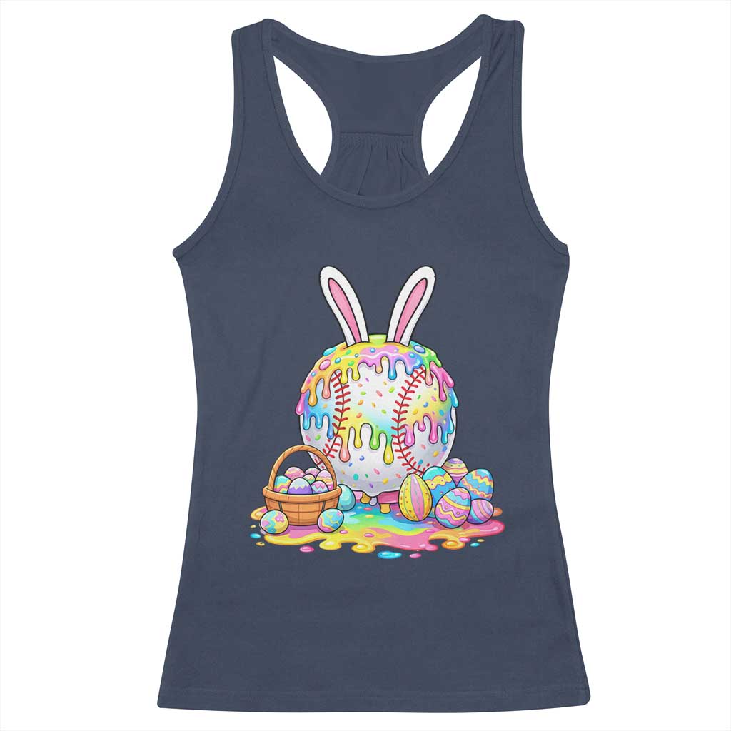 Baseball Easter Drip Ice Cream Sprinkles Egg Gift Racerback Tank Top TS14 Navy Print Your Wear