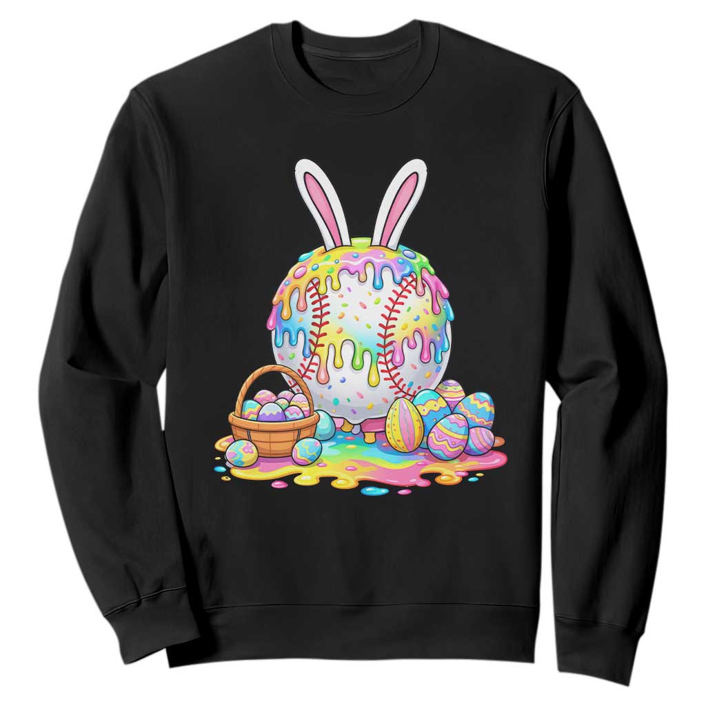 Baseball Easter Drip Ice Cream Sprinkles Egg Gift Sweatshirt TS14 Black Print Your Wear