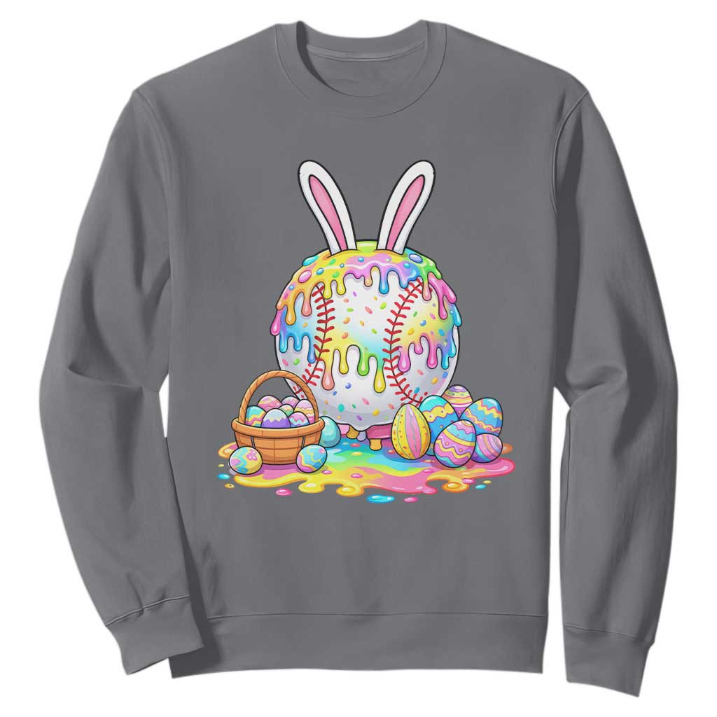Baseball Easter Drip Ice Cream Sprinkles Egg Gift Sweatshirt TS14 Charcoal Print Your Wear