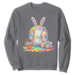 Baseball Easter Drip Ice Cream Sprinkles Egg Gift Sweatshirt TS14 Charcoal Print Your Wear