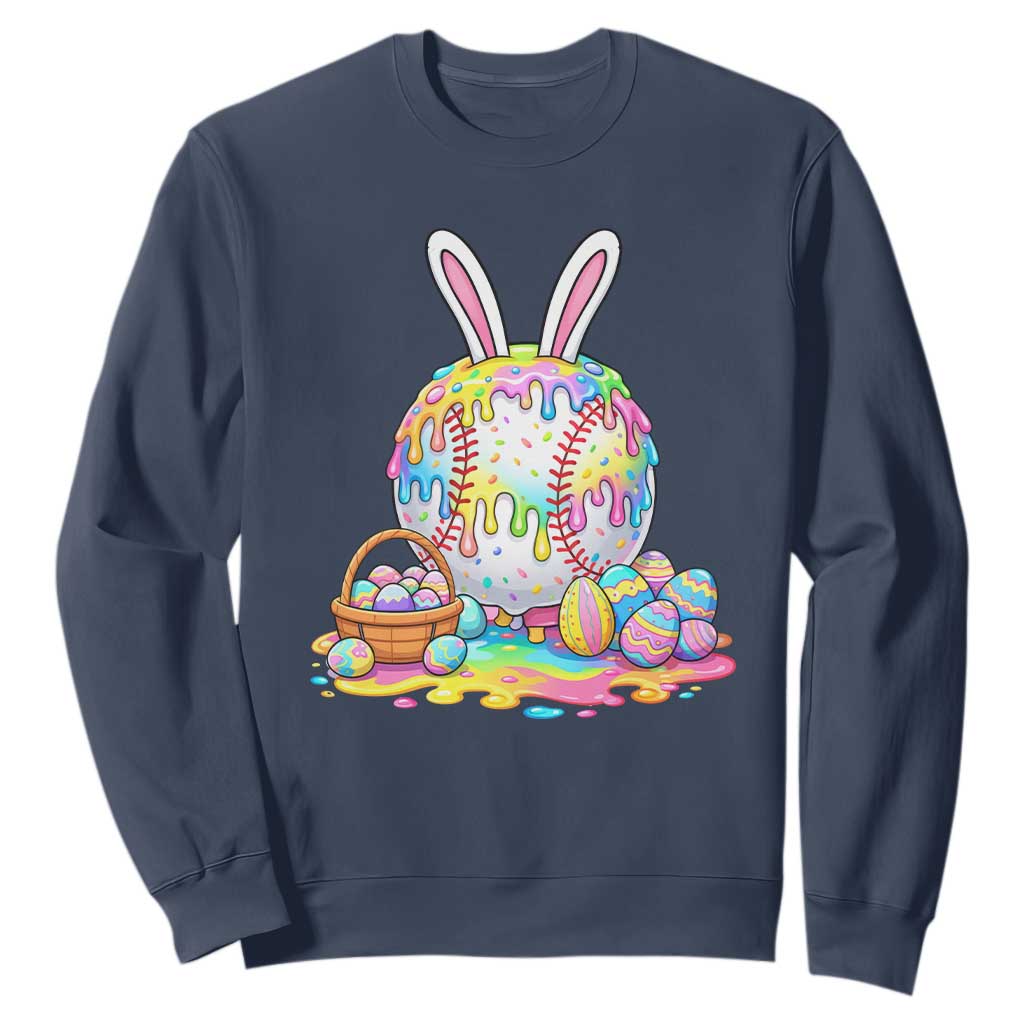 Baseball Easter Drip Ice Cream Sprinkles Egg Gift Sweatshirt TS14 Navy Print Your Wear