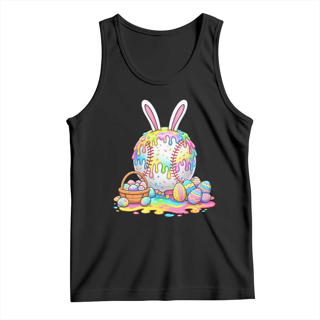 Baseball Easter Drip Ice Cream Sprinkles Egg Gift Tank Top TS14 Black Print Your Wear