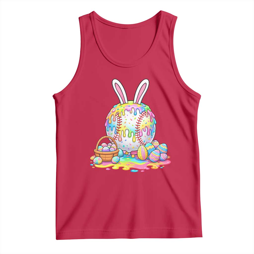 Baseball Easter Drip Ice Cream Sprinkles Egg Gift Tank Top TS14 Red Print Your Wear