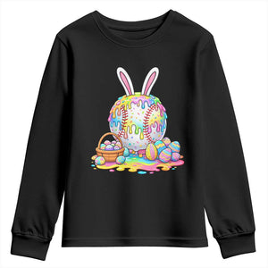 Baseball Easter Drip Ice Cream Sprinkles Egg Gift Youth Sweatshirt TS14 Black Print Your Wear