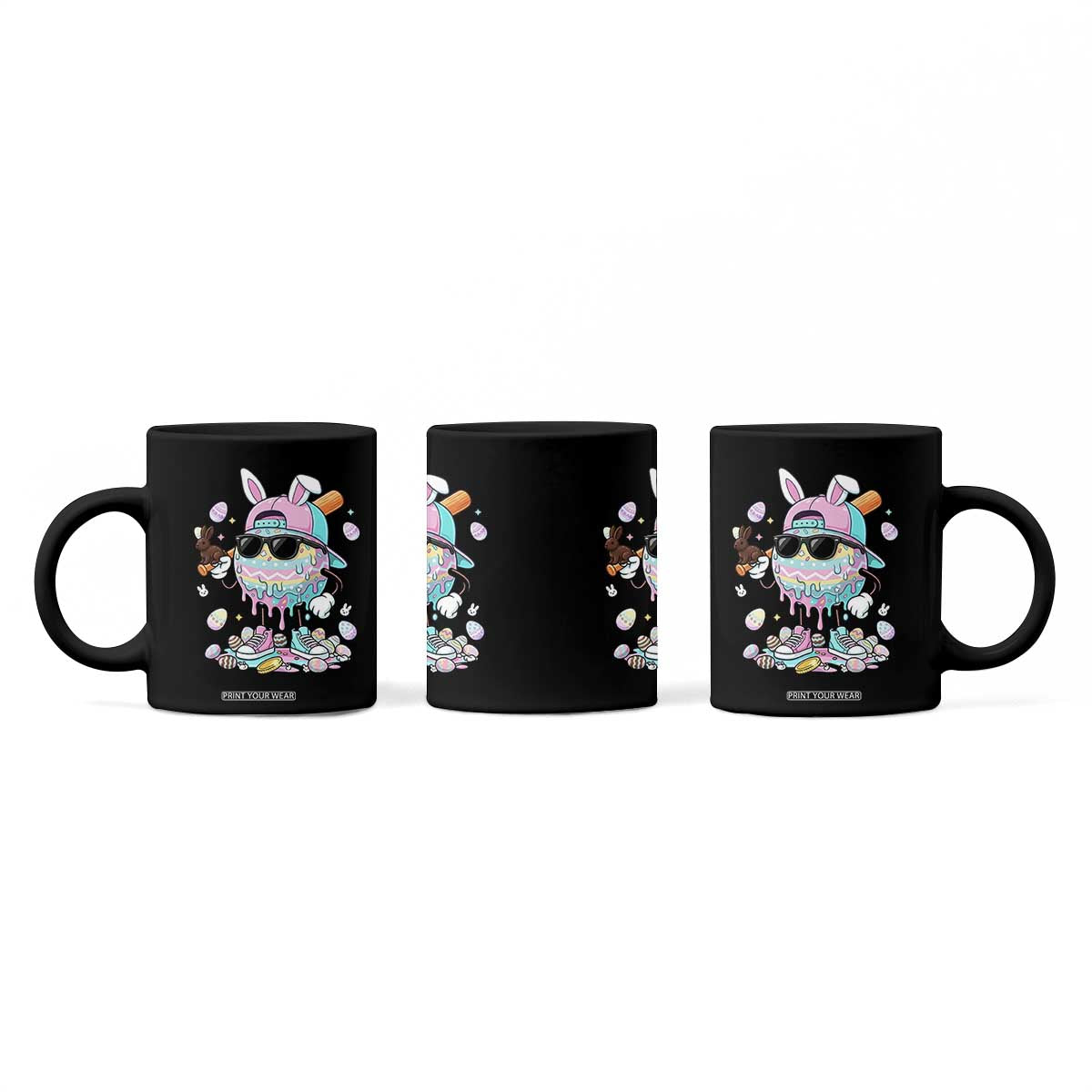 Funny Baseball Easter Coffee Mug Drip Ice Cream Bunny Easter TS14 Print Your Wear