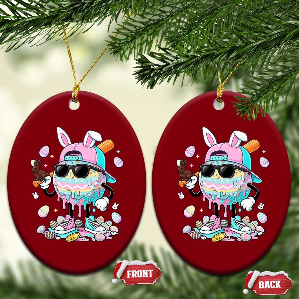 Funny Baseball Easter Ceramic Ornament Drip Ice Cream Bunny Easter TS14 Print Your Wear