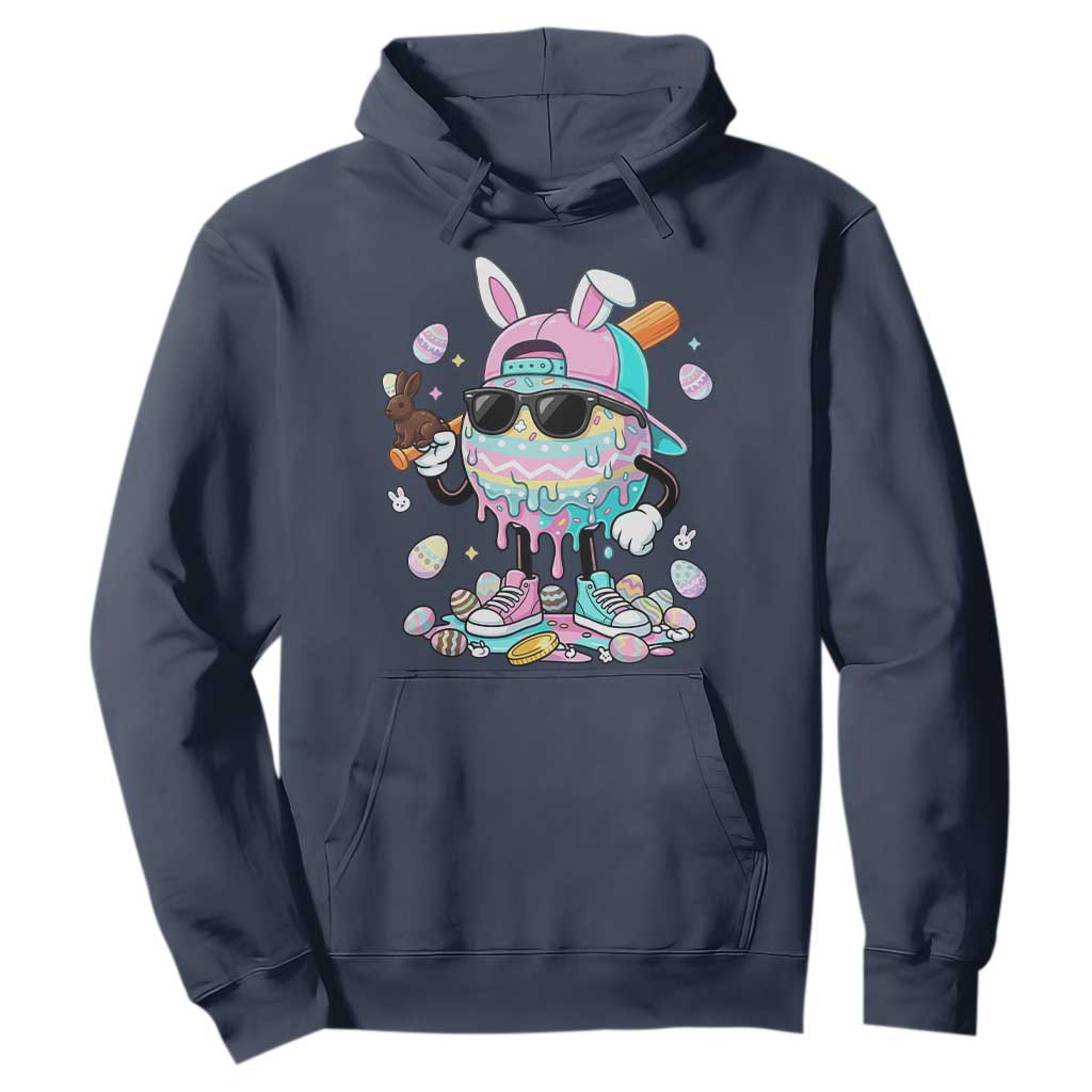 Funny Baseball Easter Hoodie Drip Ice Cream Bunny Easter TS14 Navy Print Your Wear