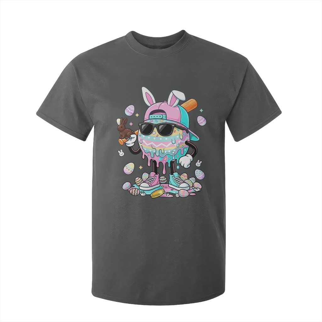 Funny Baseball Easter T Shirt For Kid Drip Ice Cream Bunny Easter TS14 Dark Heather Print Your Wear