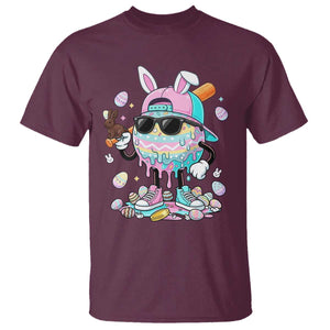 Funny Baseball Easter T Shirt Drip Ice Cream Bunny Easter TS14 Maroon Print Your Wear
