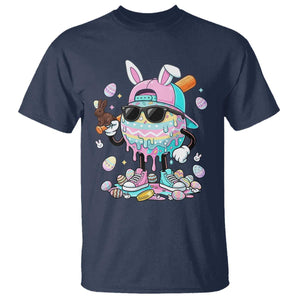 Funny Baseball Easter T Shirt Drip Ice Cream Bunny Easter TS14 Navy Print Your Wear