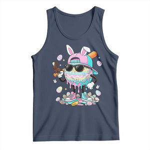 Funny Baseball Easter Tank Top Drip Ice Cream Bunny Easter TS14 Navy Print Your Wear