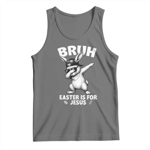 Christian Easter Bunny Tank Top Bruh Easter Is For Jesus TS14 Black Heather Print Your Wear