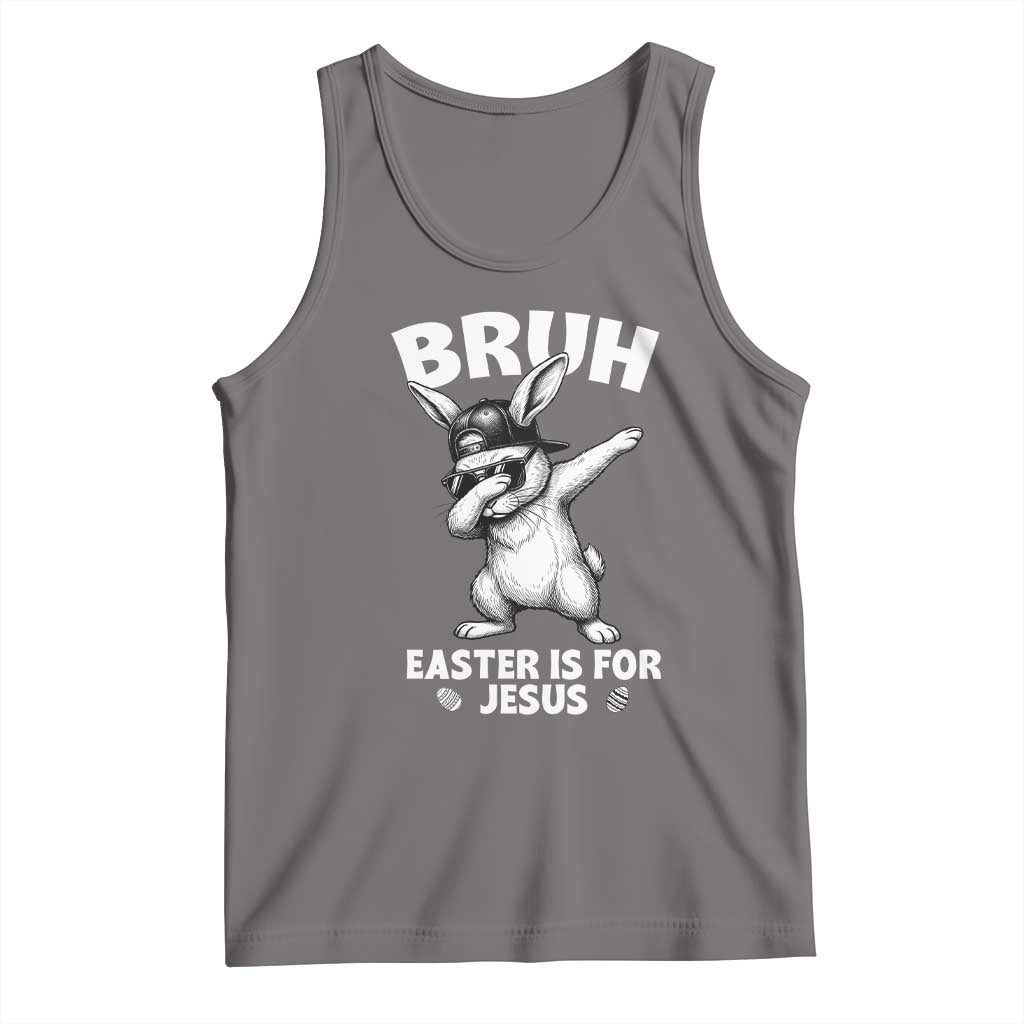 Christian Easter Bunny Tank Top Bruh Easter Is For Jesus TS14 Deep Heather Print Your Wear