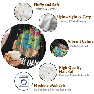 Cute Earth with Floral Earth Day Throw Blanket TS14 Print Your Wear