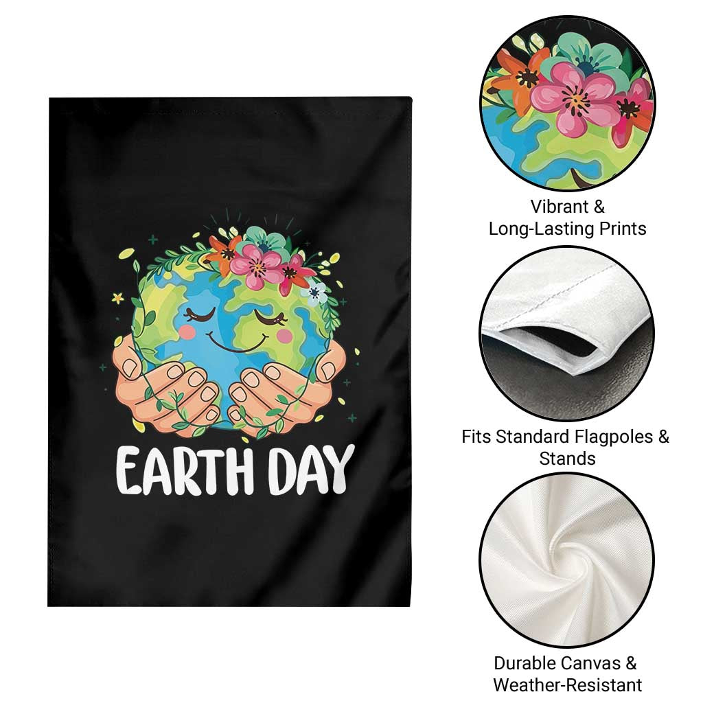 Cute Earth with Floral Earth Day Garden Flag TS14 Print Your Wear