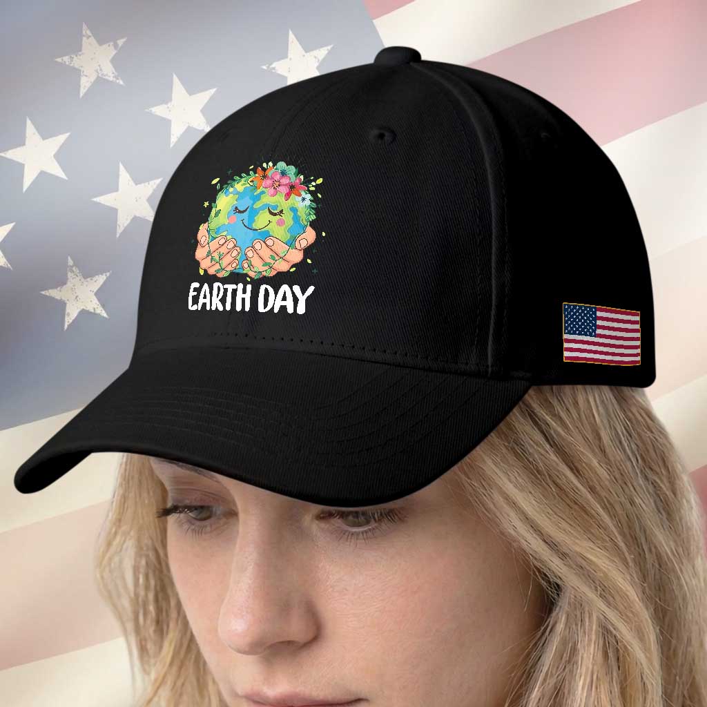 Cute Earth with Floral Earth Day Baseball Cap TS14 Print Your Wear