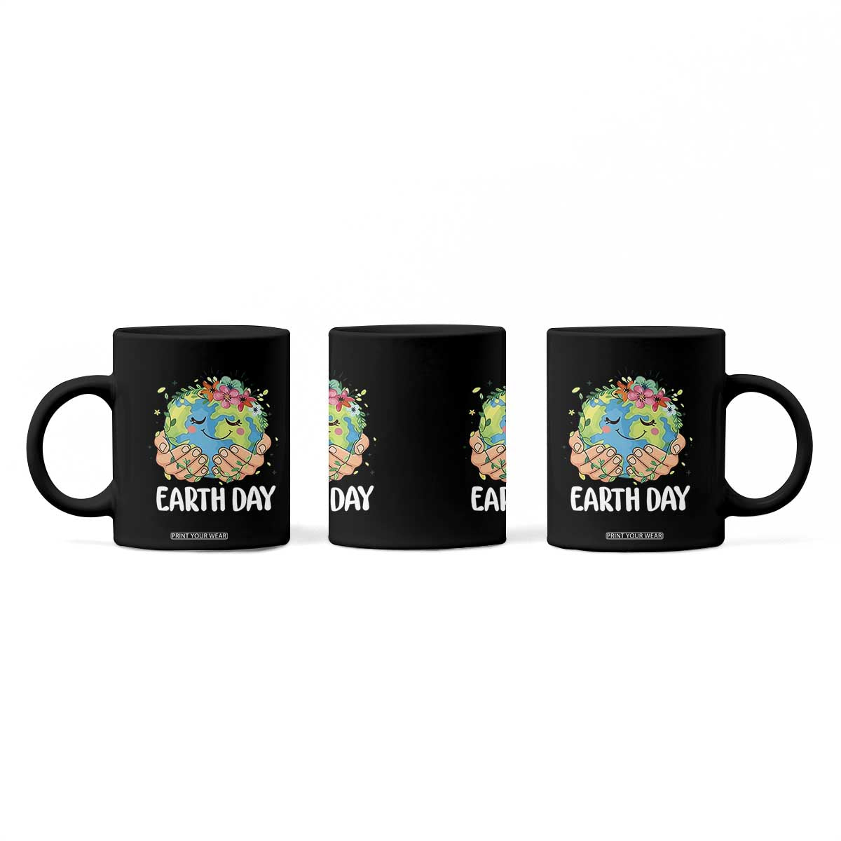 Cute Earth with Floral Earth Day Coffee Mug TS14 Print Your Wear