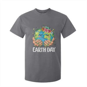 Cute Earth with Floral Earth Day T Shirt For Kid TS14 Charcoal Print Your Wear