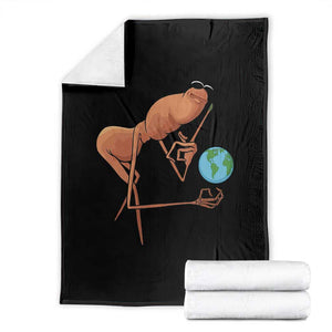 Happy Earth Day Throw Blanket Funny Marcus The Worm Eco Friendly TS14 Black Print Your Wear