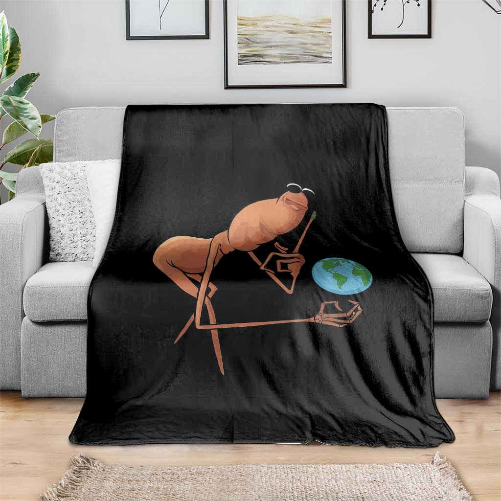 Happy Earth Day Throw Blanket Funny Marcus The Worm Eco Friendly TS14 Print Your Wear