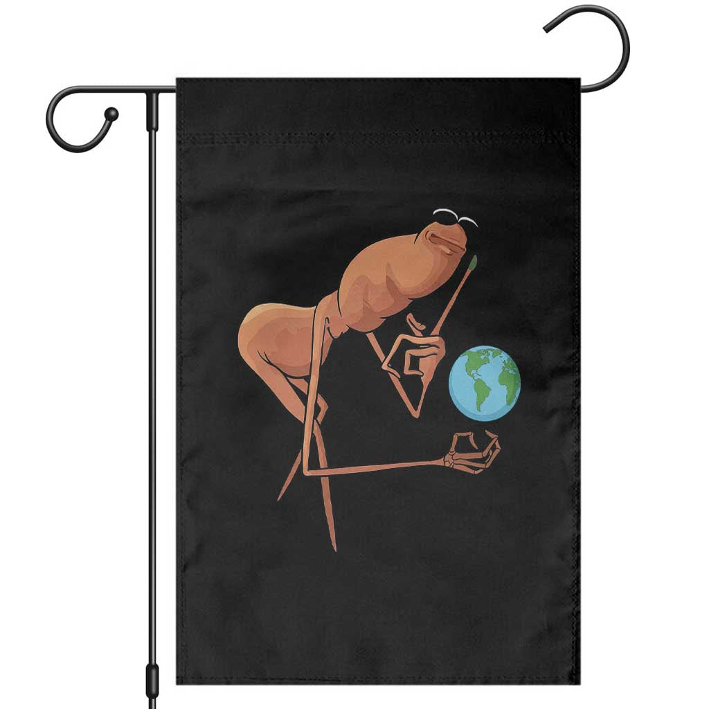 Happy Earth Day Garden Flag Funny Marcus The Worm Eco Friendly TS14 Black Print Your Wear