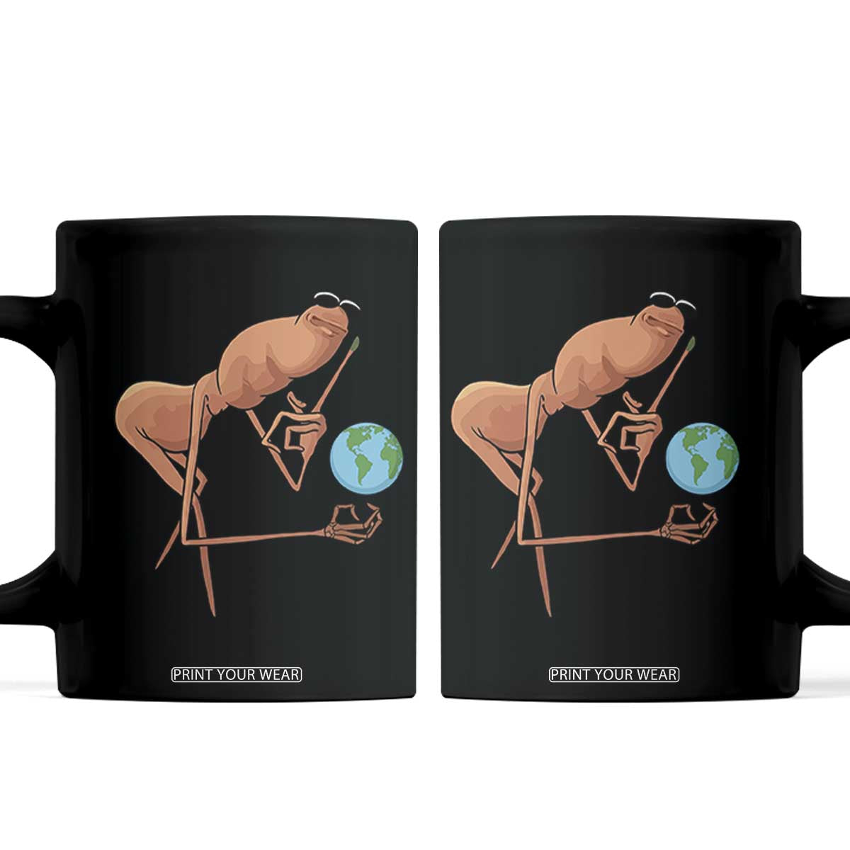 Happy Earth Day Coffee Mug Funny Marcus The Worm Eco Friendly TS14 Black Print Your Wear