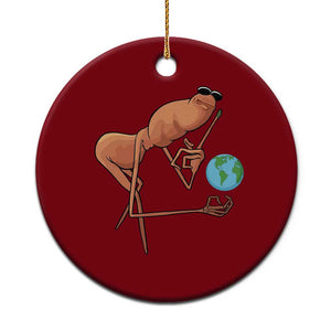 Happy Earth Day Ceramic Ornament Funny Marcus The Worm Eco Friendly TS14 1pc Red Print Your Wear
